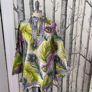 Peacock Feather Print Women's Top